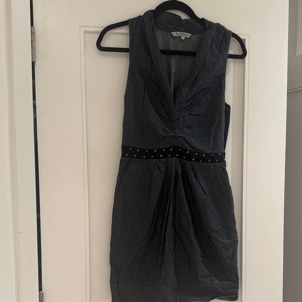 BCBGeneration Charcoal Mini Dress with Studded Belt